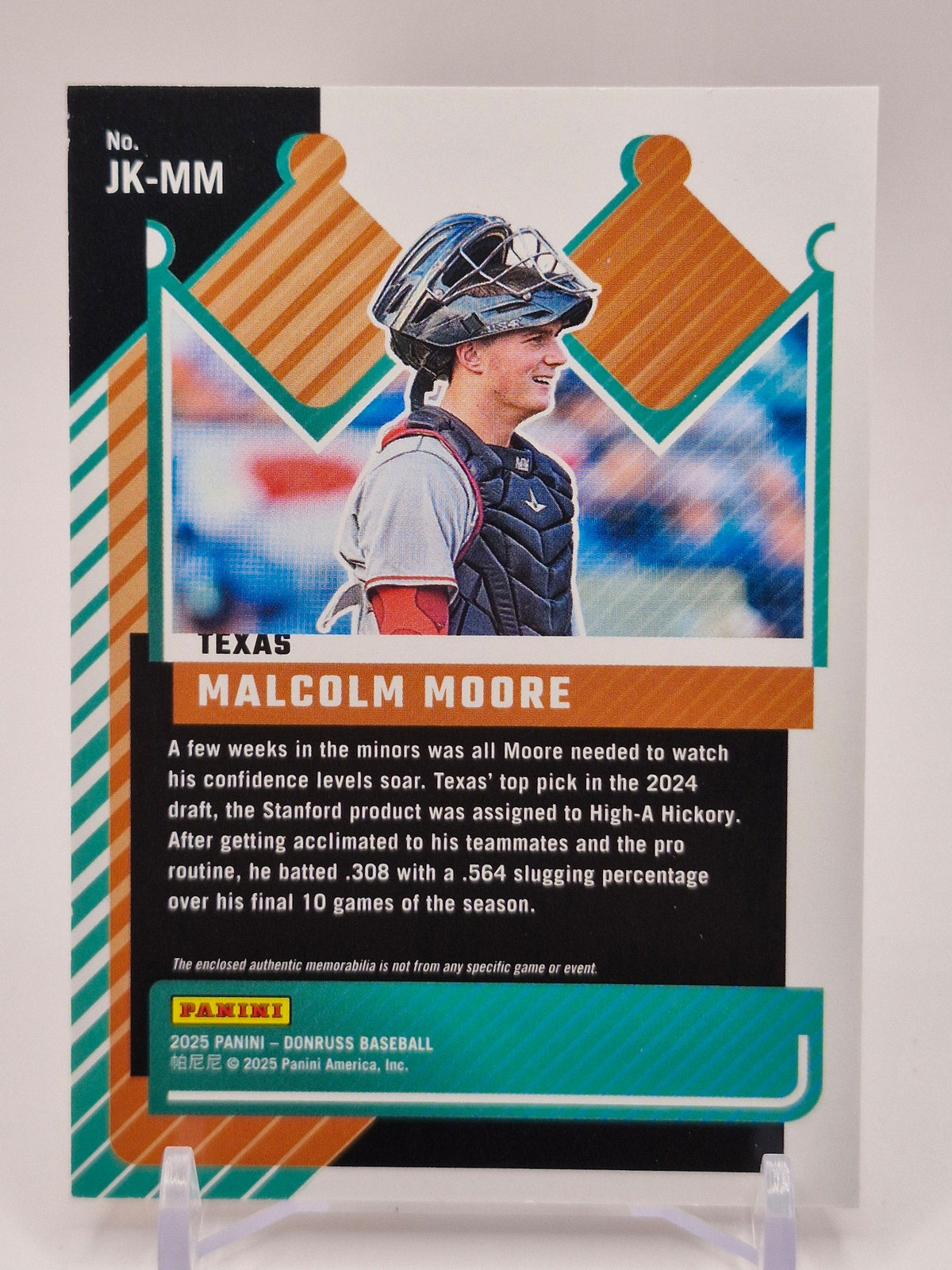 2025 Donruss #JK-MM Malcolm Moore Jersey Kings Orange Ice