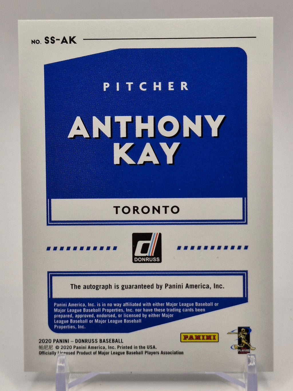 2020 Donruss #SS-AK Anthony Kay Signature Series