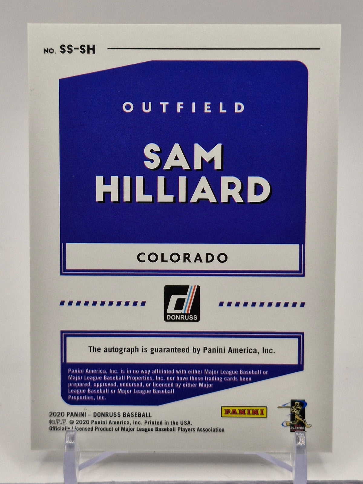 2020 Donruss #SS-SH Sam Hilliard Signature Series