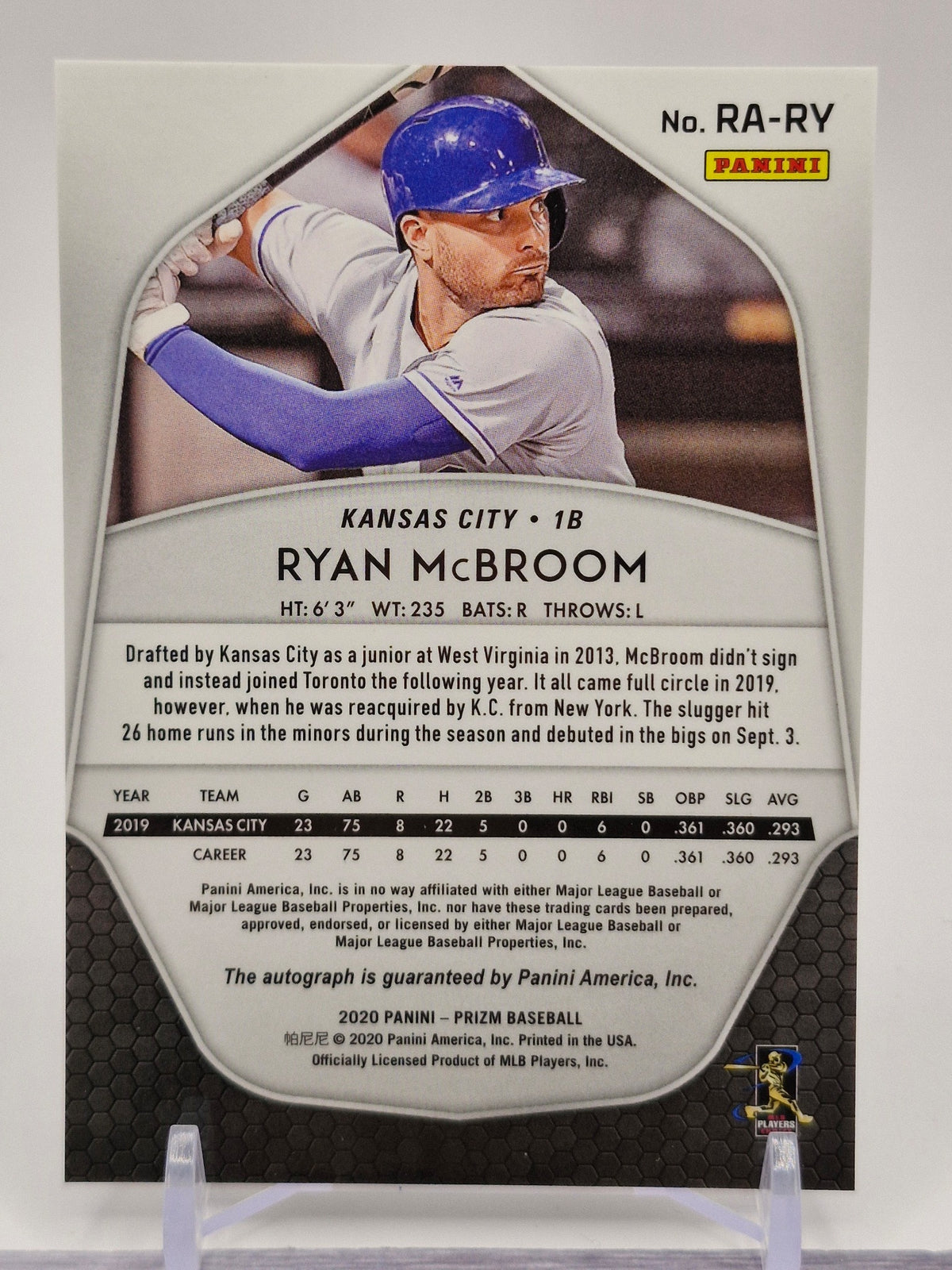 2020 Panini Prizm #RA-RY Ryan McBroom Rookie Autographs Silver Prizm