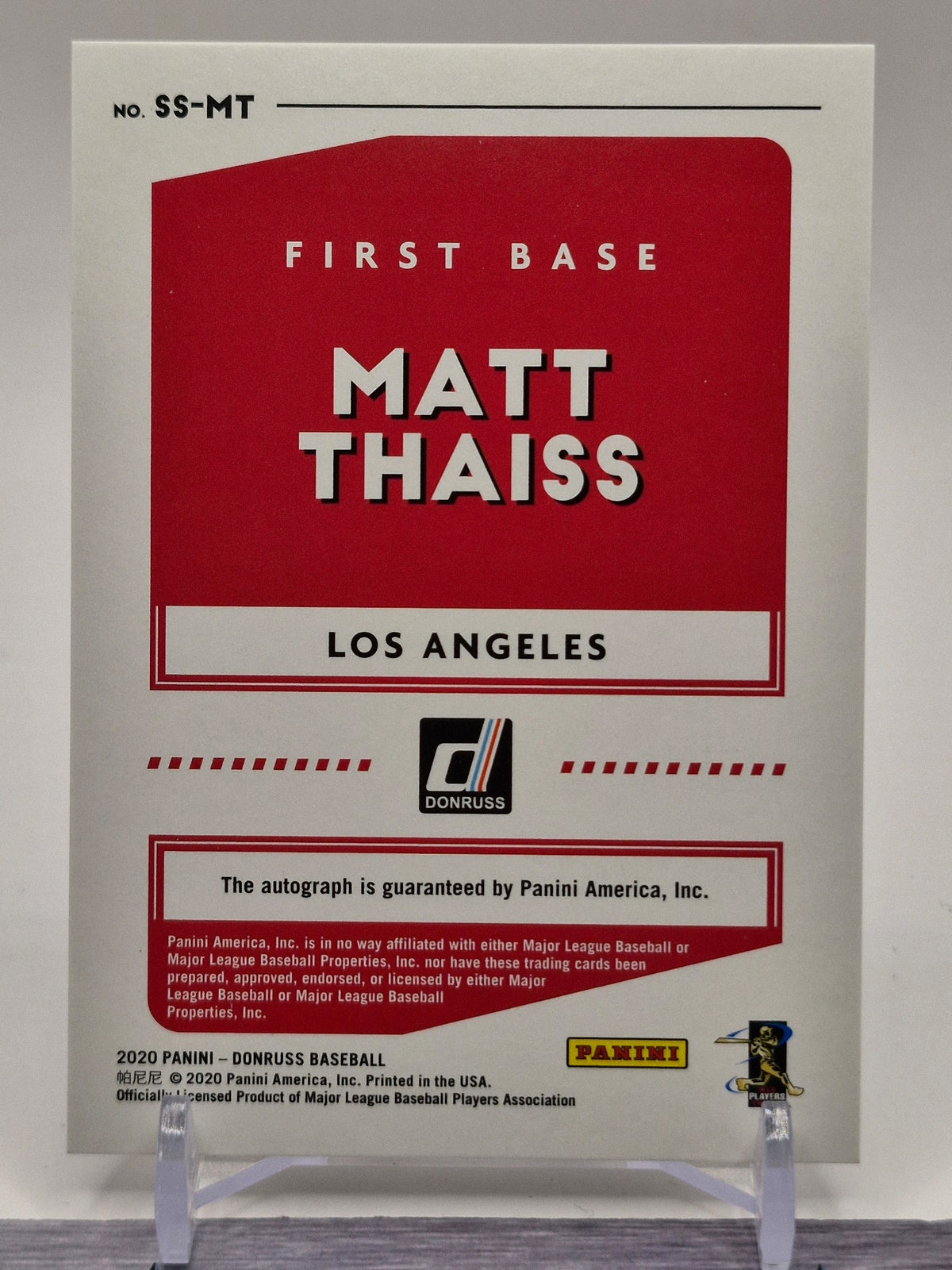 2020 Donruss #SS-MT Matt Thaiss Signature Series