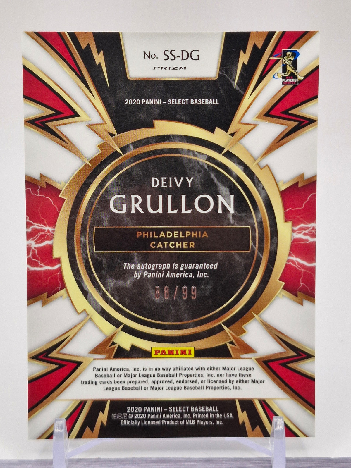 2020 Panini Select #SS-DG Deivy Grullon Sparks Signatures #/99