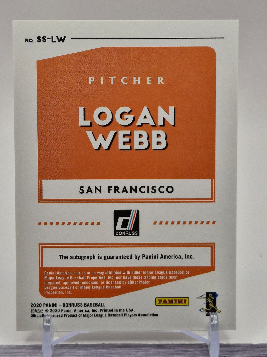 2020 Donruss #SS-LW Logan Webb Signature Series