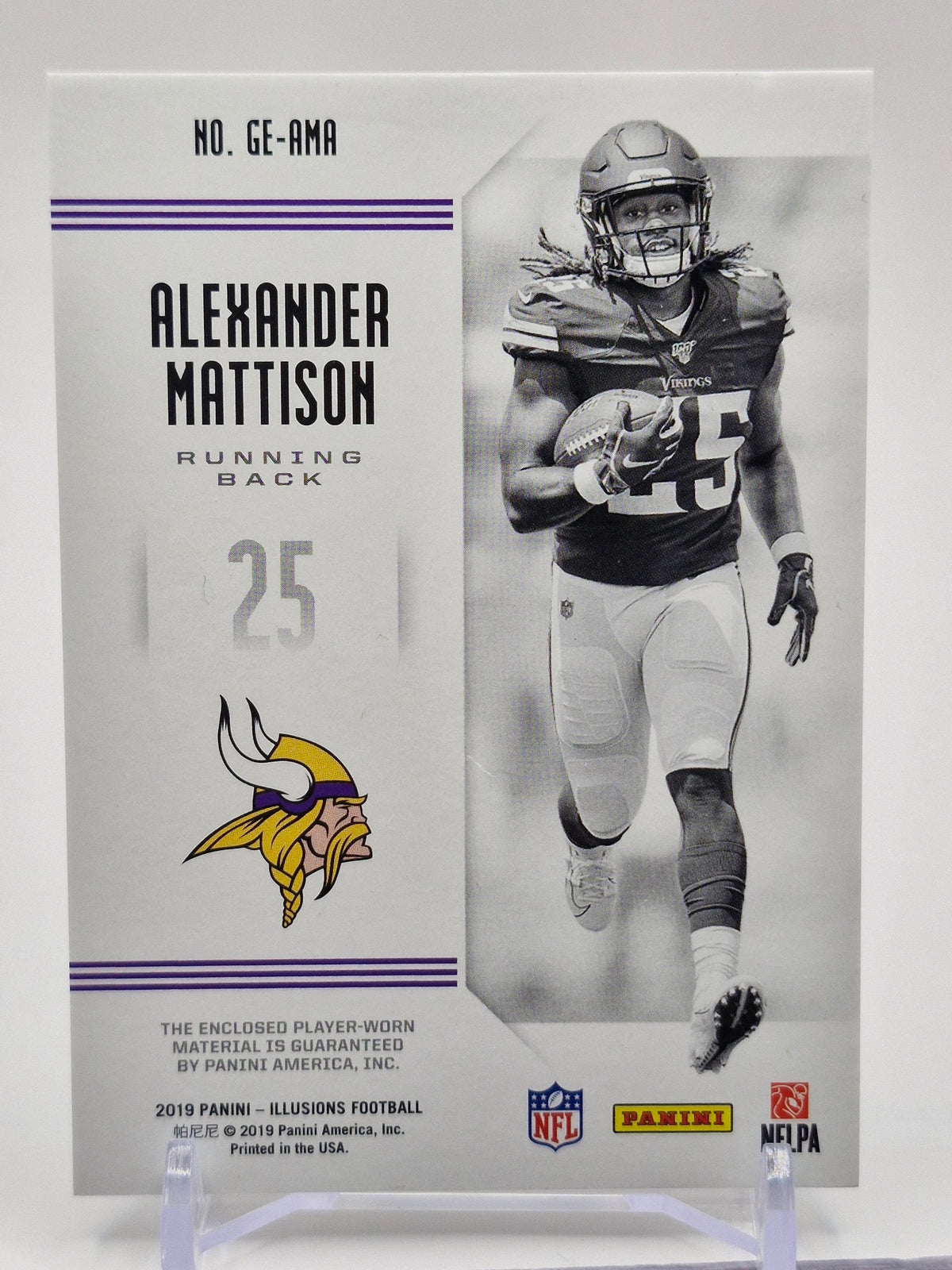 2019 Panini Illusions #GE-AMA Alexander Mattison Great Expectations