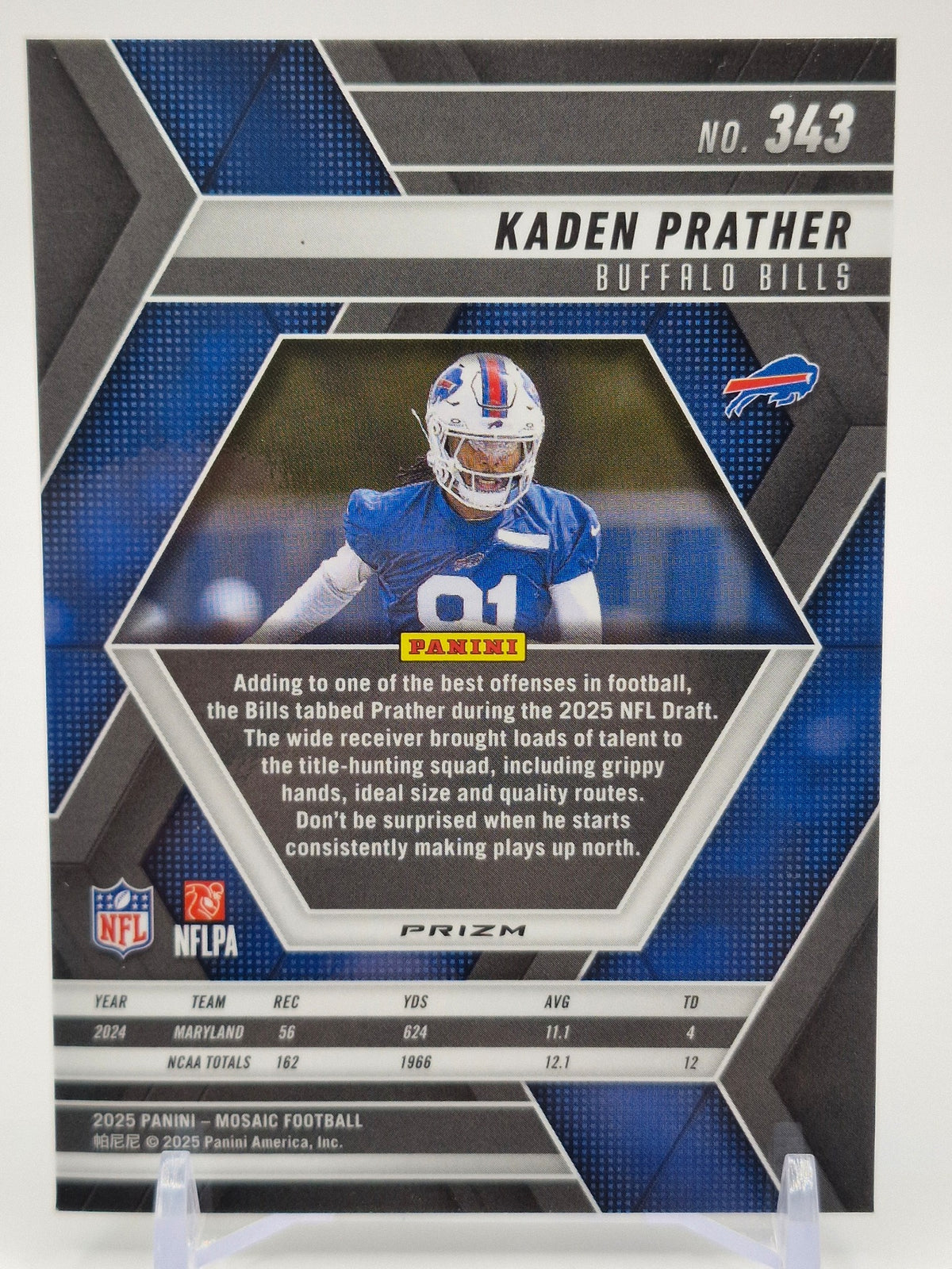 2025 Panini Mosaic #343 Kaden Prather Mosaic Reactive Purple