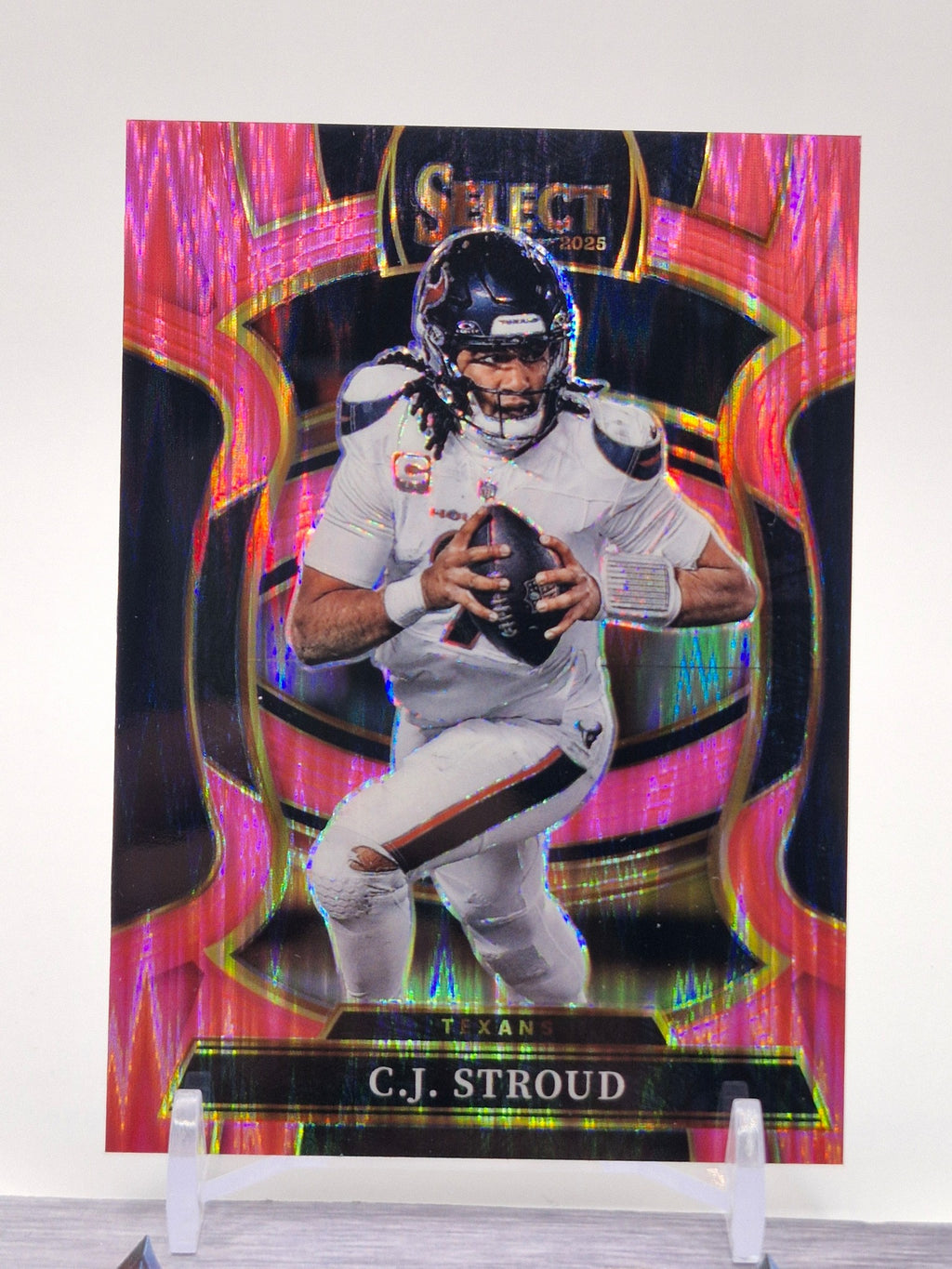 2025 Panini Select #34 C.J. Stroud Black and Red Prizm Shock