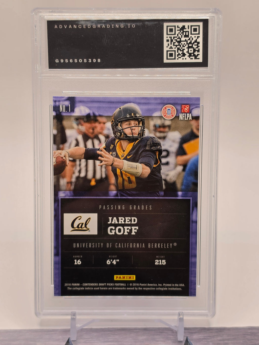 2016 Panini Contenders Draft Picks #1 Jared Goff Passing Grades