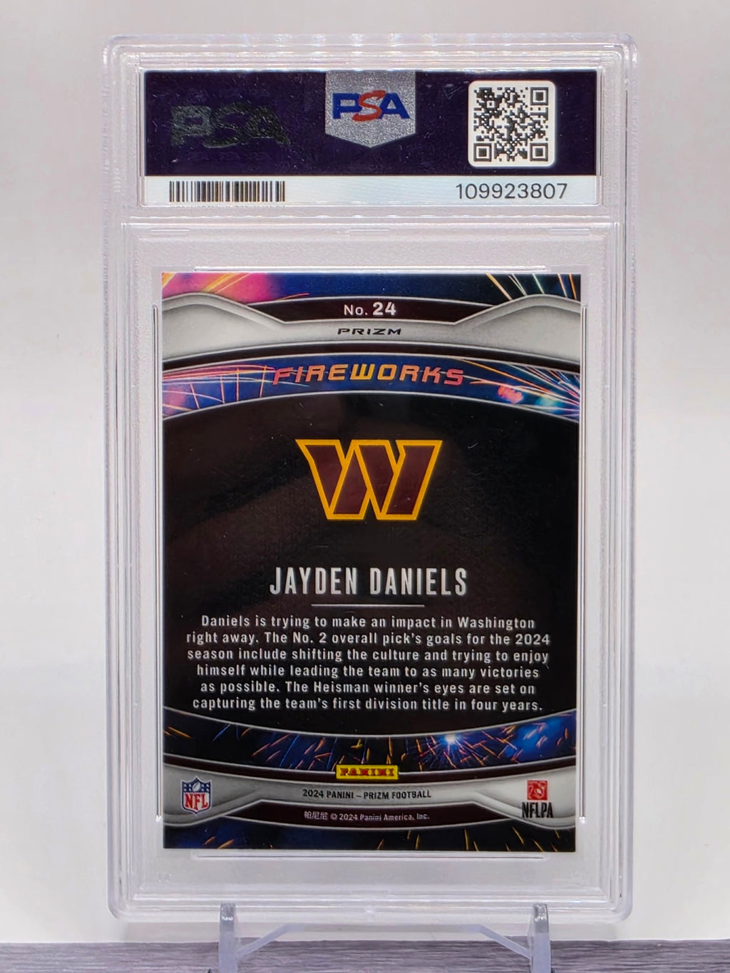 2024 Panini Prizm #24 Jayden Daniels Fireworks Green Prizm