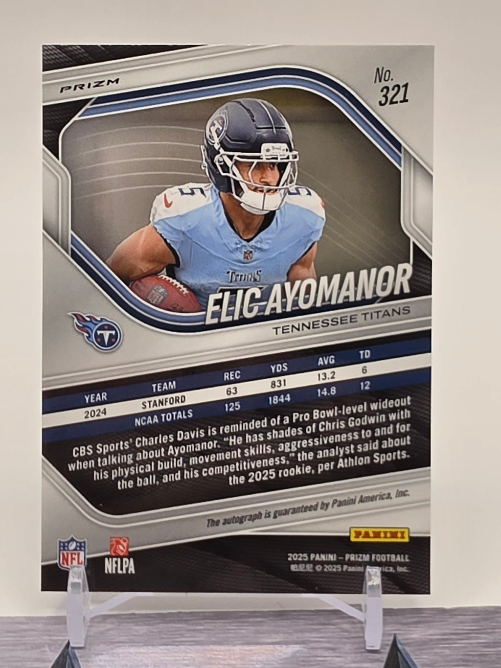 2025 Panini Prizm #321 Elic Ayomanor Autograph