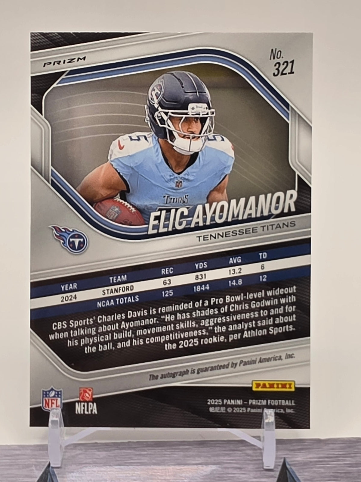 2025 Panini Prizm #321 Elic Ayomanor Autograph