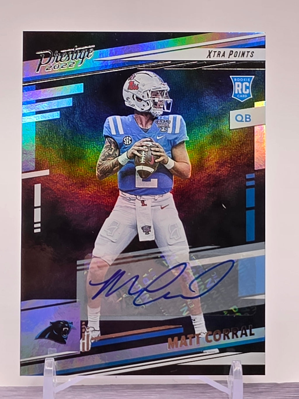 2022 Panini Prestige #302 Matt Corral Xtra Points Signatures Premium Red #/149