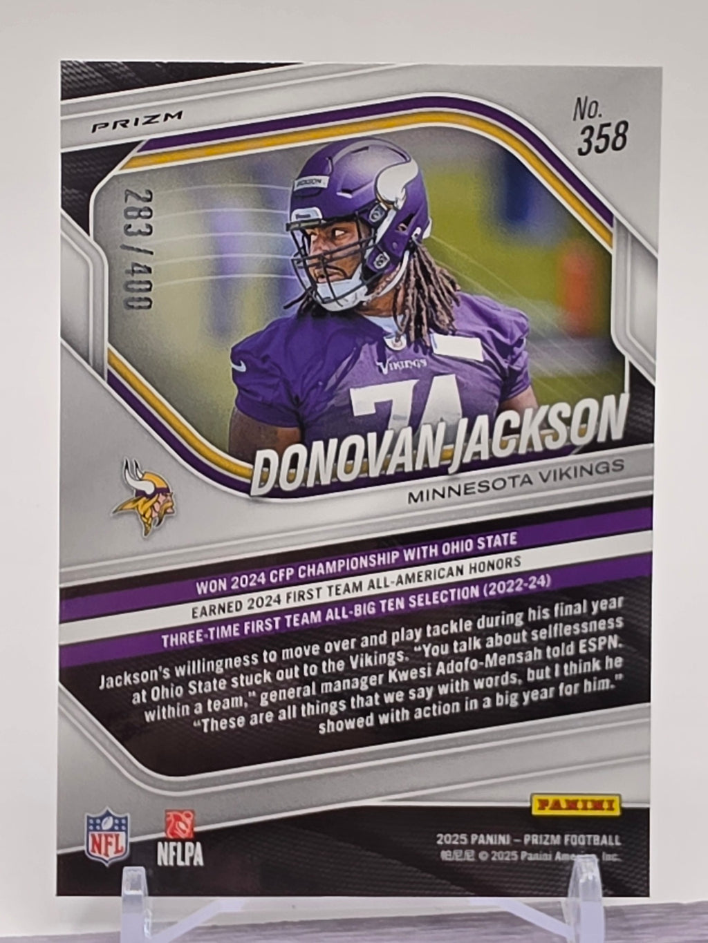 2025 Panini Prizm #358 Donovan Jackson Pandora #/400