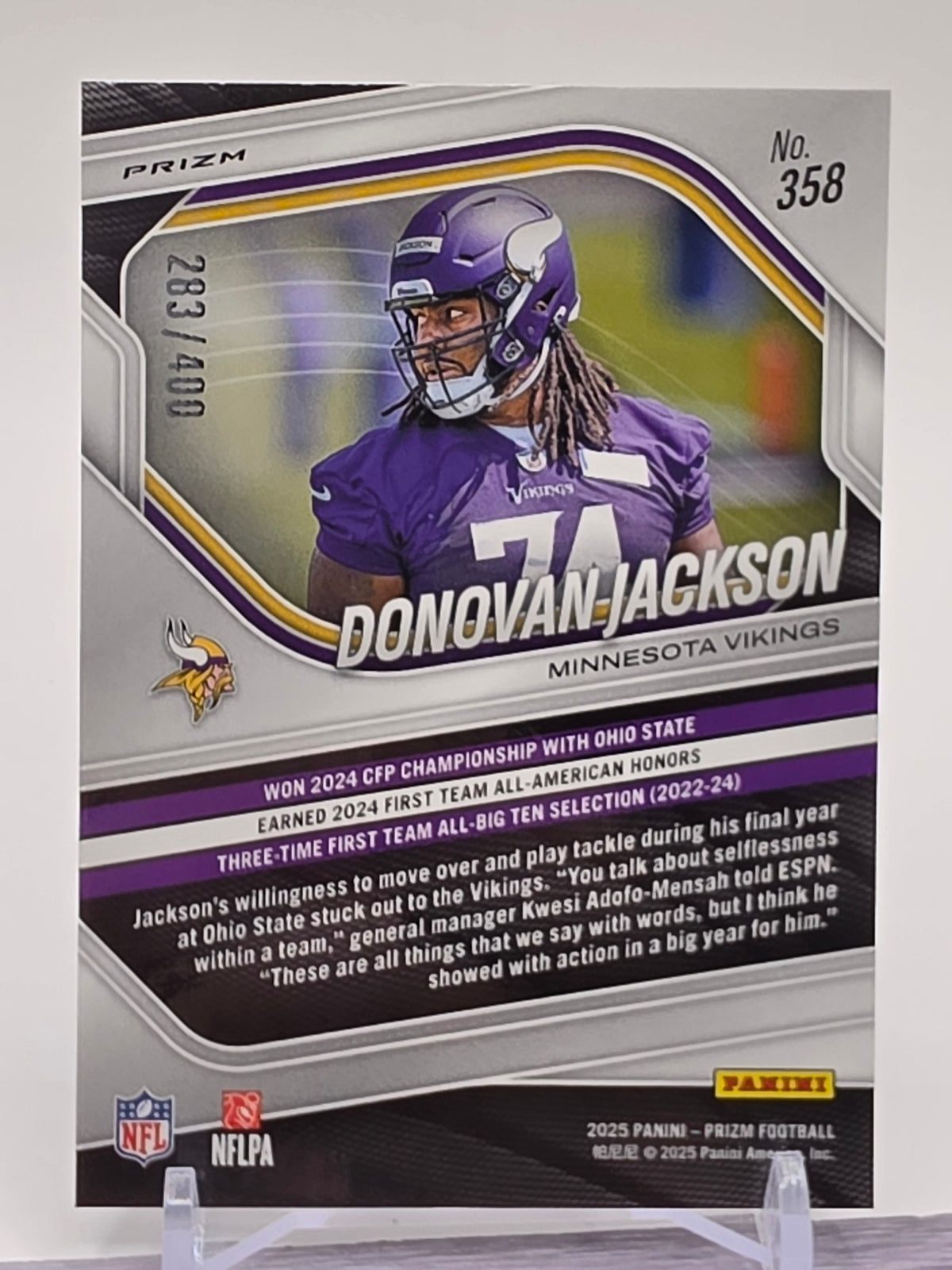 2025 Panini Prizm #358 Donovan Jackson Pandora #/400