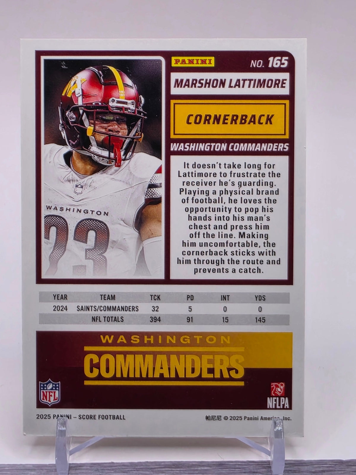 2025 Score #165 Marshon Lattimore Lava #/799