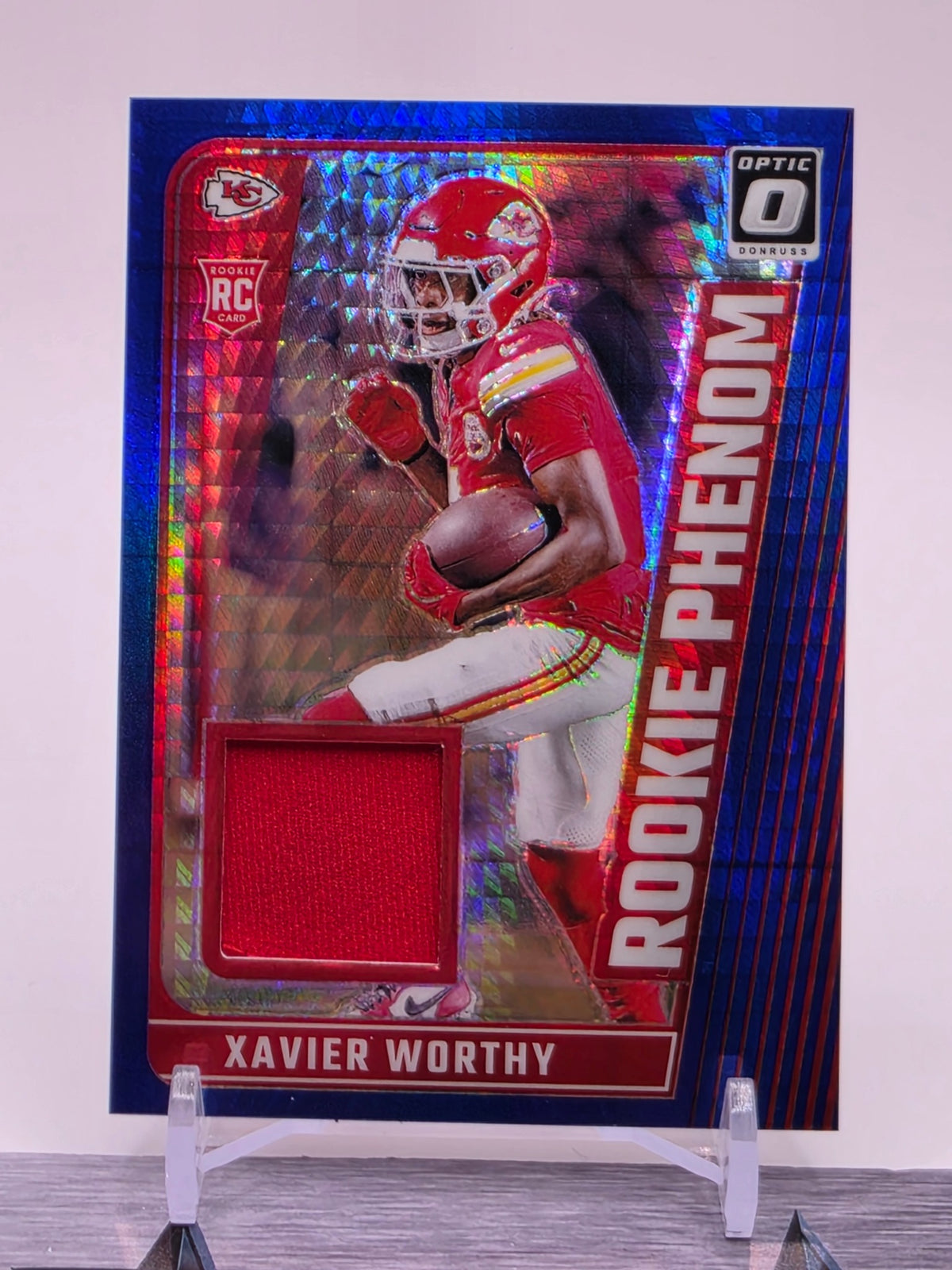 2024 Donruss Optic #RPB-XWY Xavier Worthy Rookie Phenoms Blue Hyper