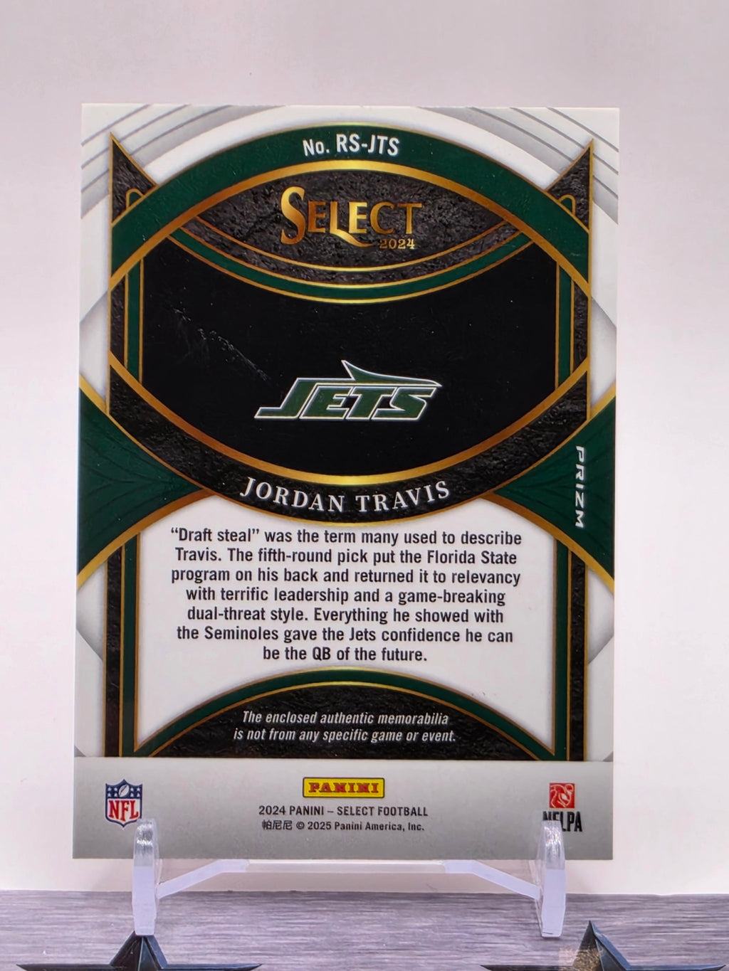 2024 Panini Select #RS-JTS Jordan Travis Rookie Swatches Red Prizm