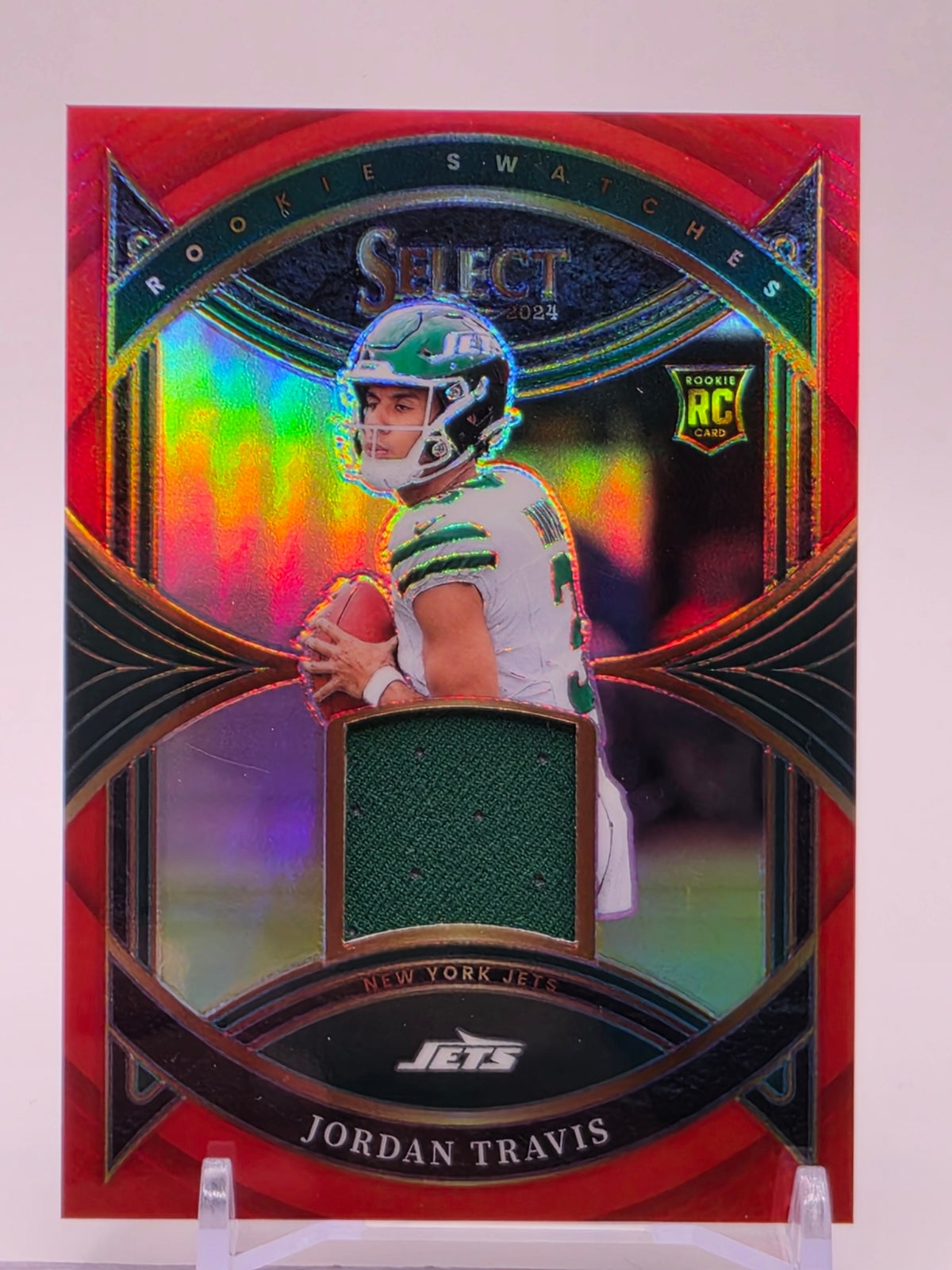 2024 Panini Select #RS-JTS Jordan Travis Rookie Swatches Red Prizm