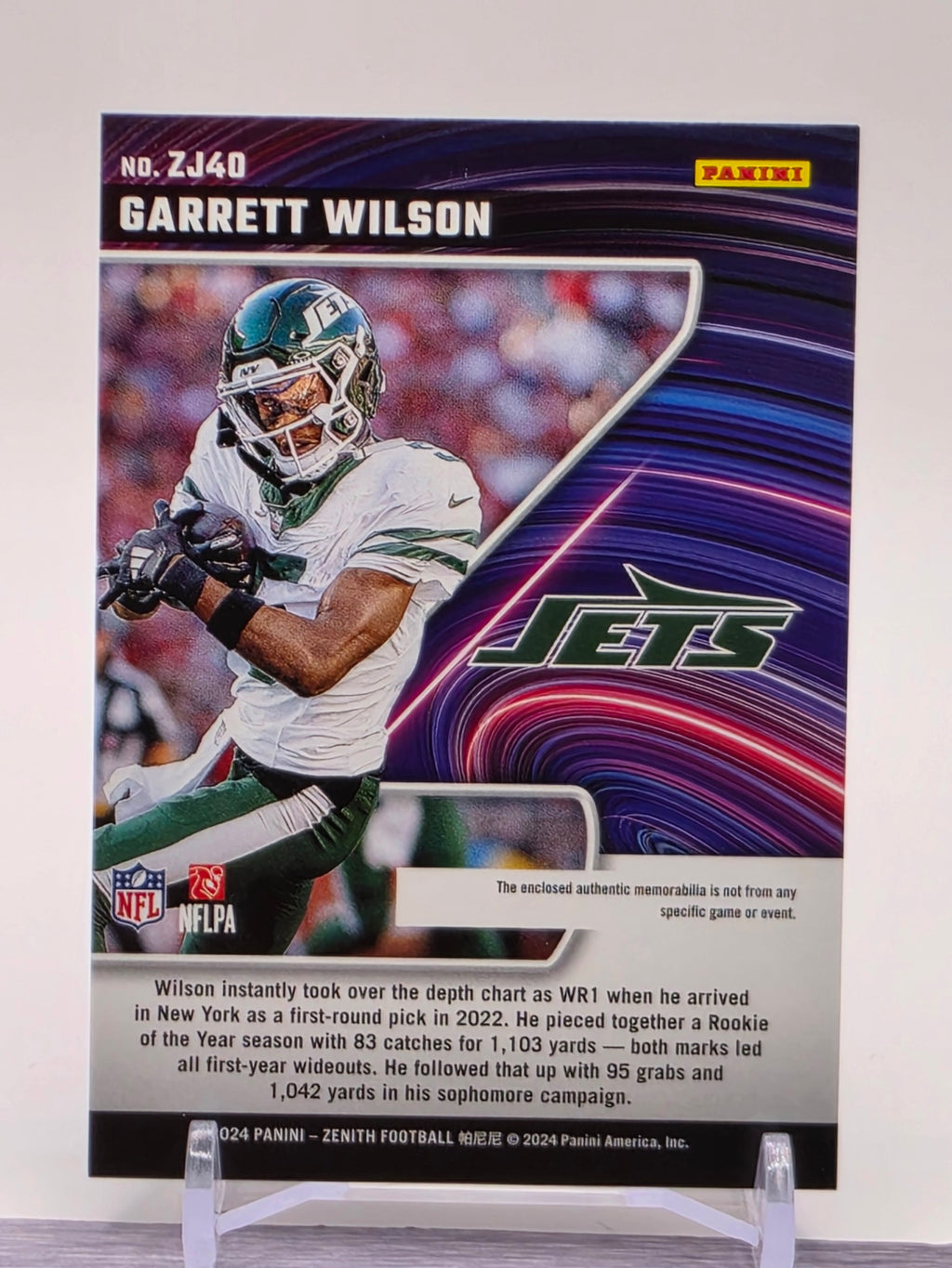 2024 Panini Zenith #ZJ40 Garrett Wilson Z Jersey