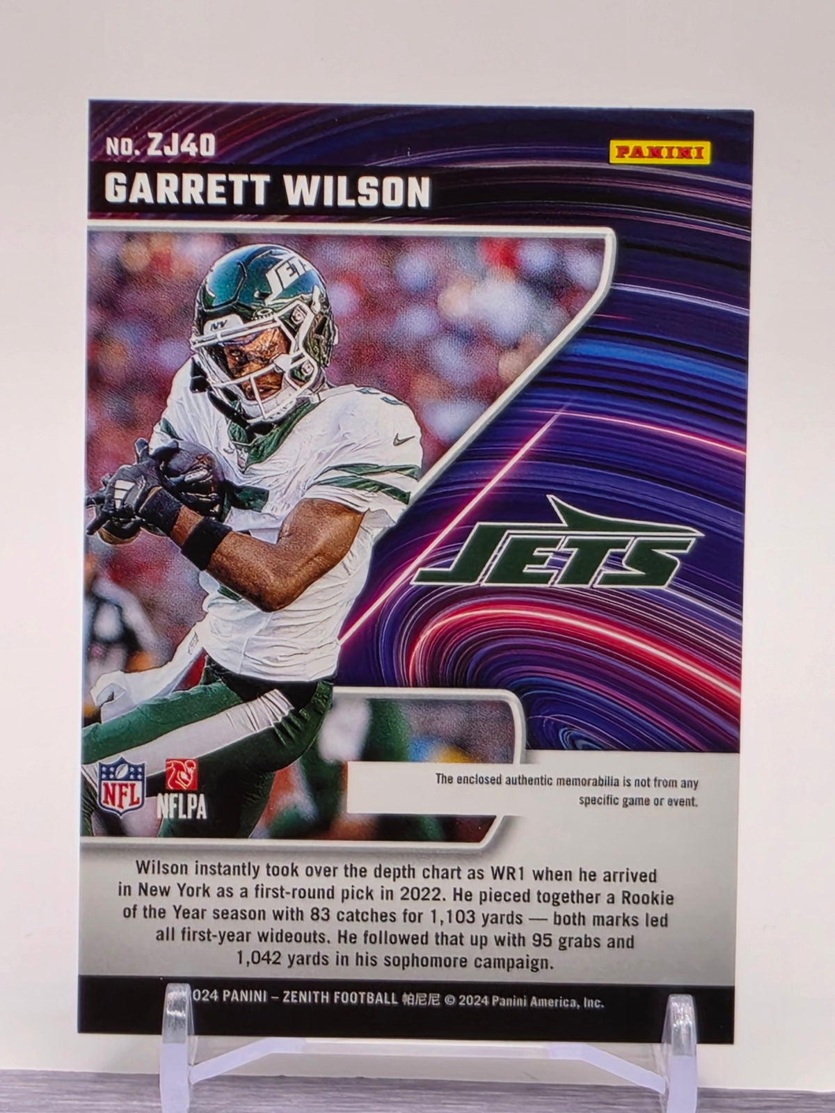 2024 Panini Zenith #ZJ40 Garrett Wilson Z Jersey
