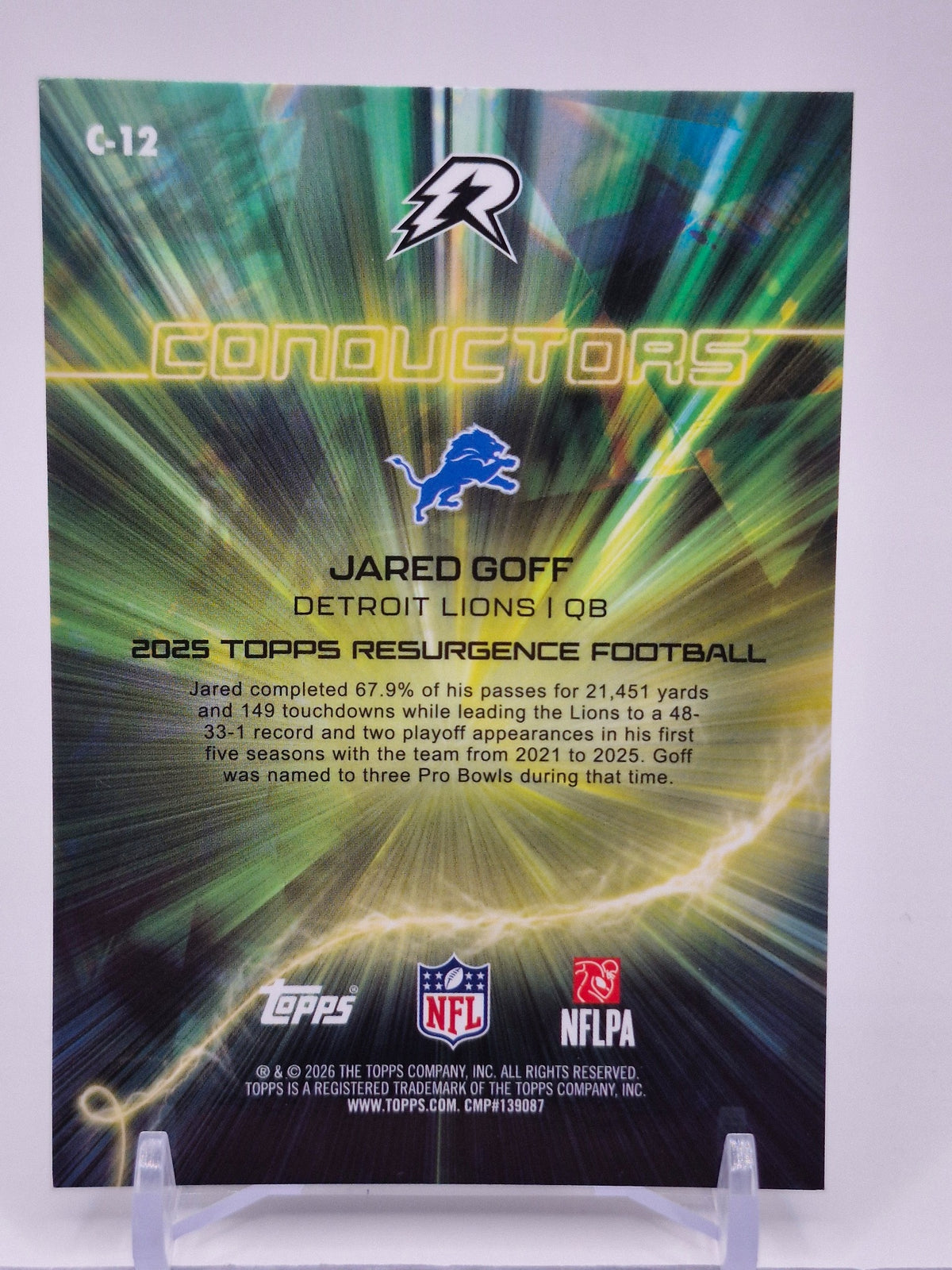 2025 Topps Resurgence #C-12 Jared Goff Conductors