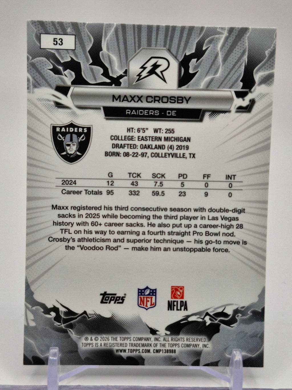 2025 Topps Resurgence #53 Maxx Crosby Bronze Surge Refractor #/375