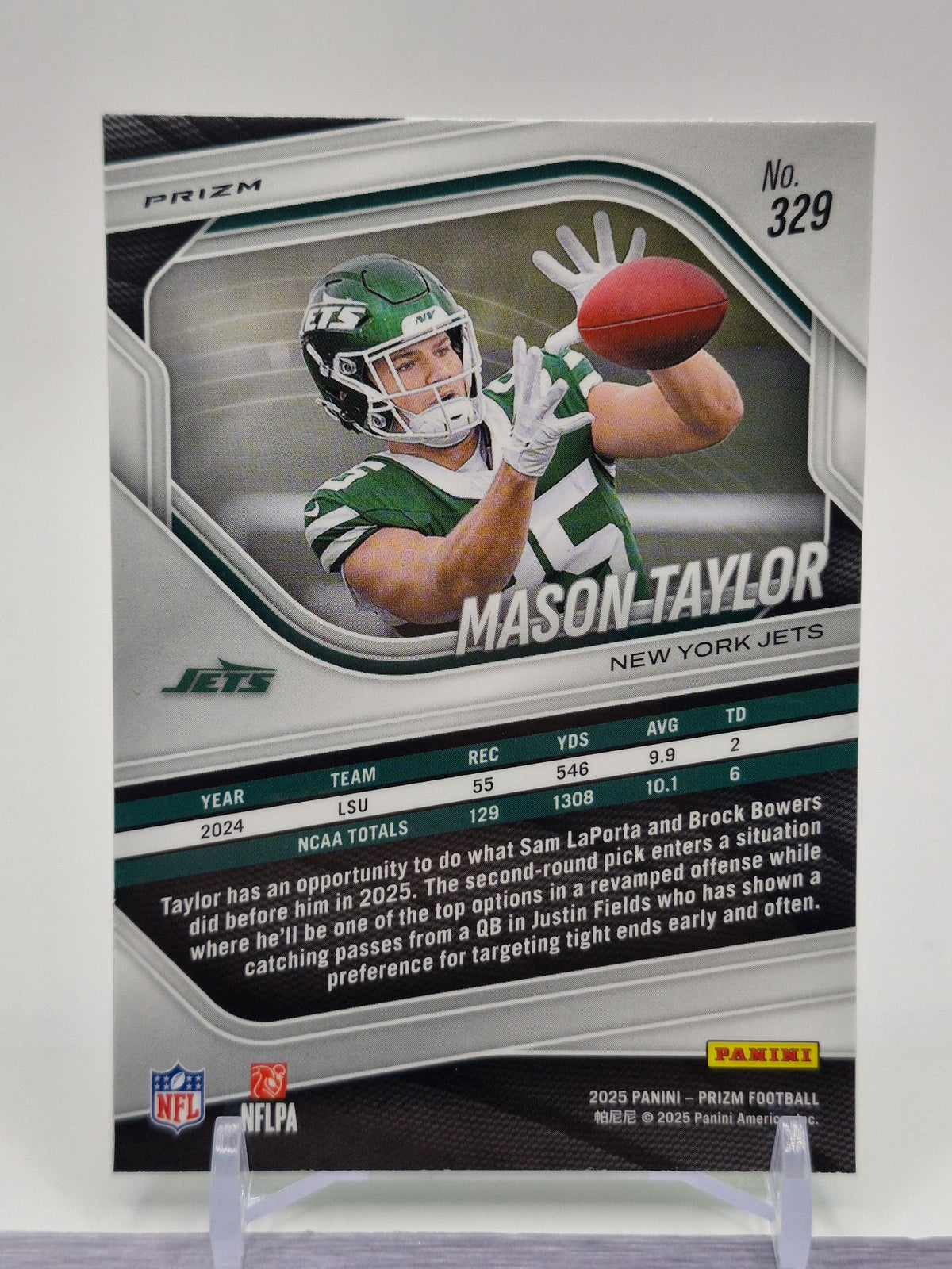 2025 Panini Prizm #329 Mason Taylor Neon Green Pulsar