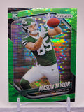 2025 Panini Prizm #329 Mason Taylor Neon Green Pulsar