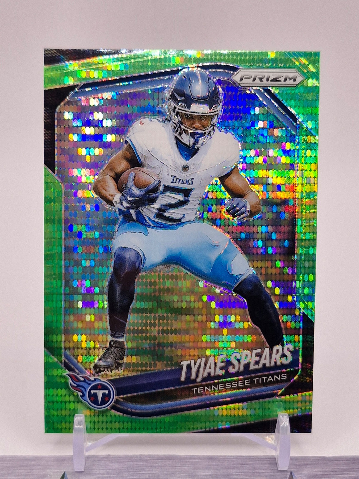 2025 Panini Prizm #270 Tyjae Spears Neon Green Pulsar