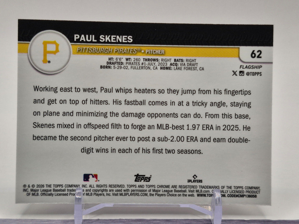 2026 Topps #62 Paul Skenes Flagship Collection (Series One)