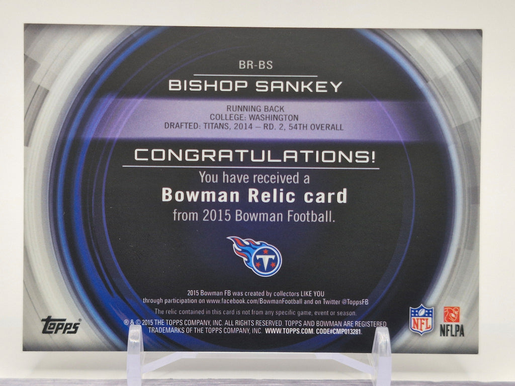 2015 Bowman #BR-BS Bishop Sankey Relics