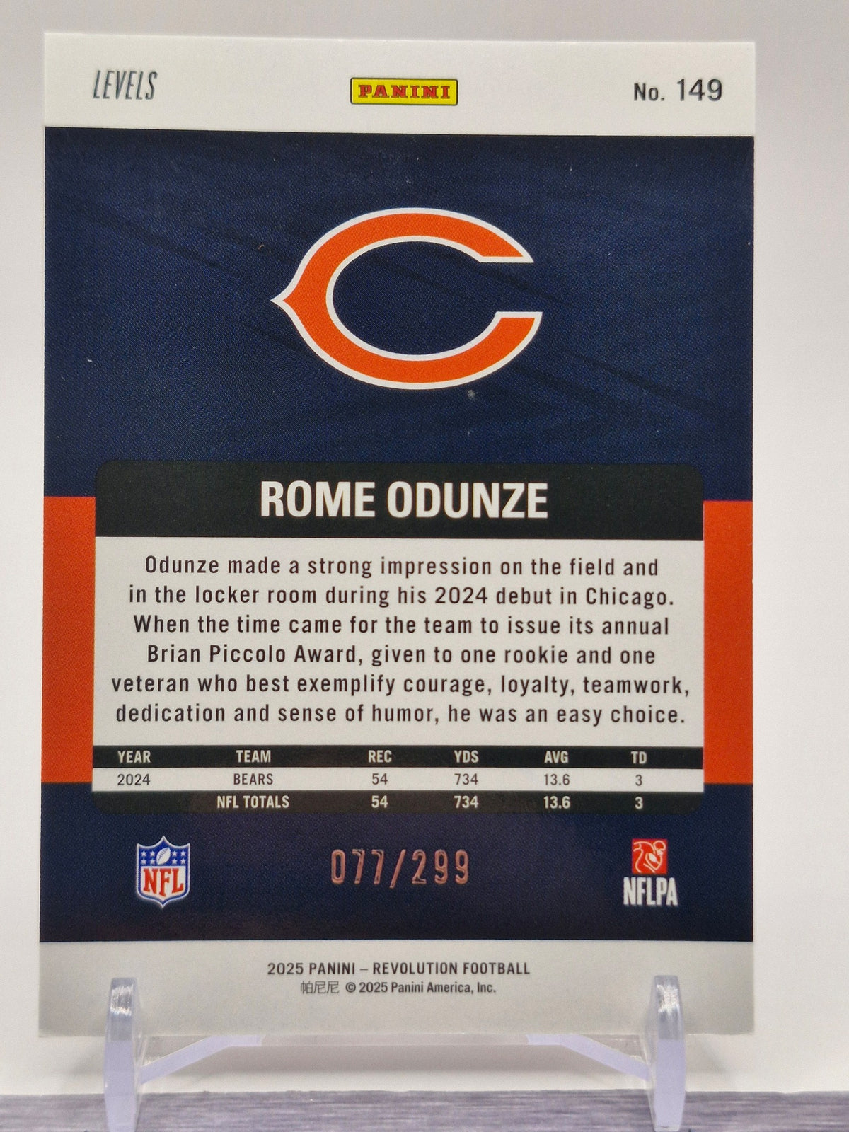 2025 Panini Revolution #149 Rome Odunze Orange Levels #/299