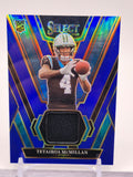 2025 Panini Select #RSW-TMN Tetairoa McMillan Rookie Swatches Blue Prizm