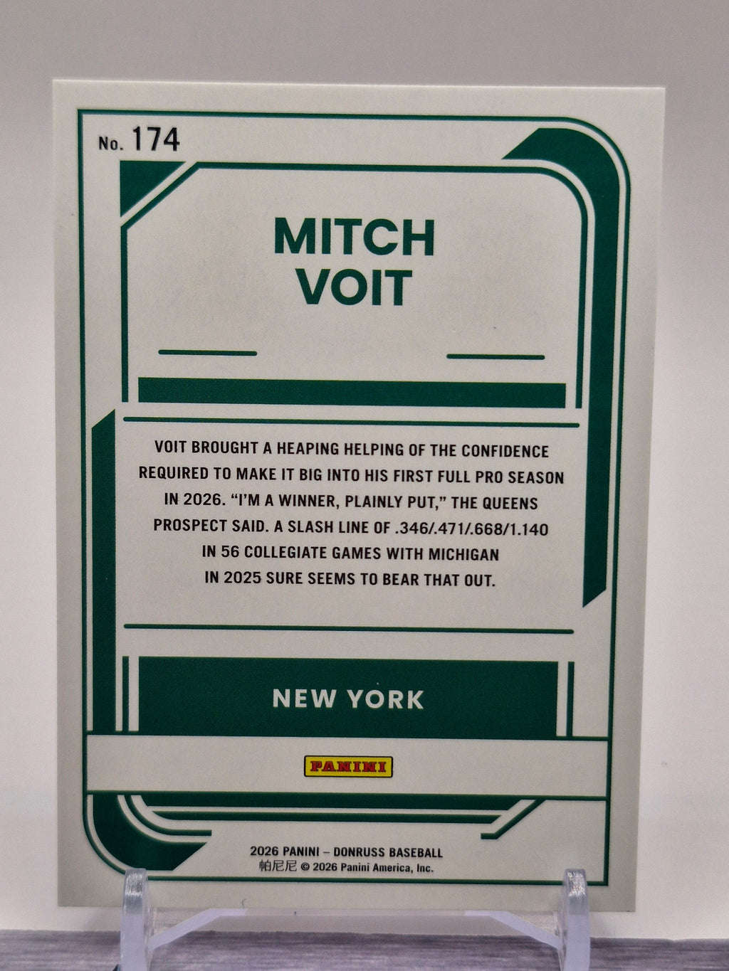 2026 Donruss #174 Mitch Voit