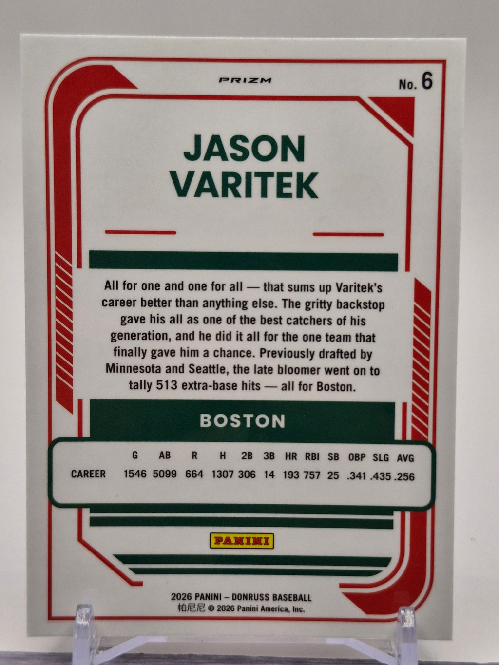 2026 Donruss #6 Jason Varitek Optic Circles