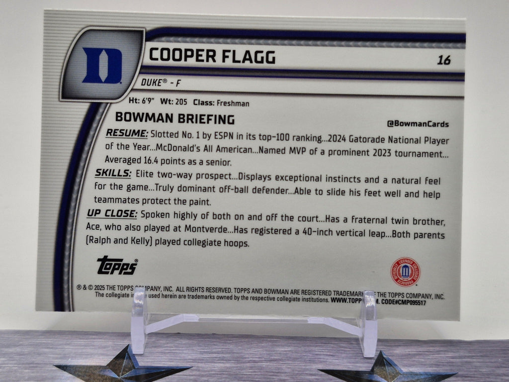 2024-25 Bowman University Chrome #16 Cooper Flagg