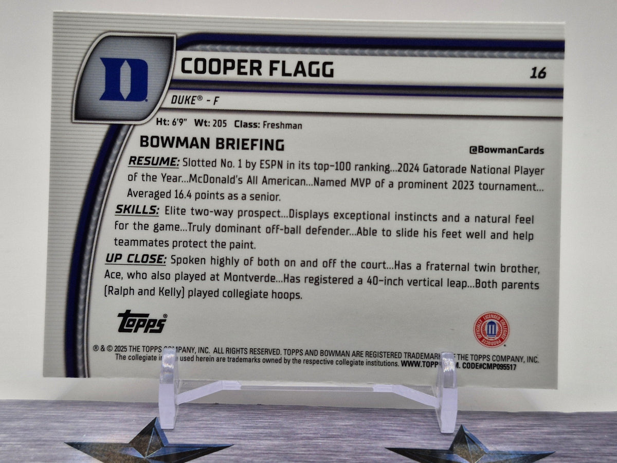 2024-25 Bowman University Chrome #16 Cooper Flagg