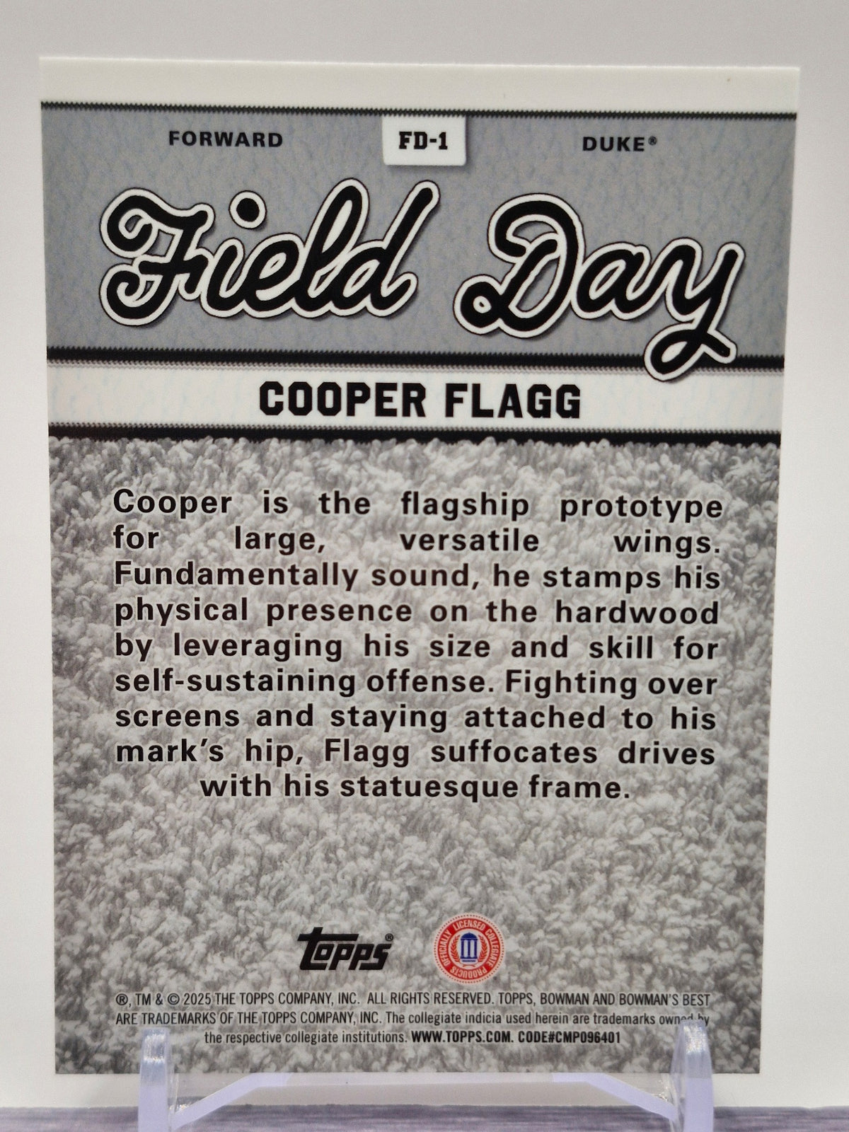 2024-25 Bowman's Best University #FD-1 Cooper Flagg Field Day Gold Refractors