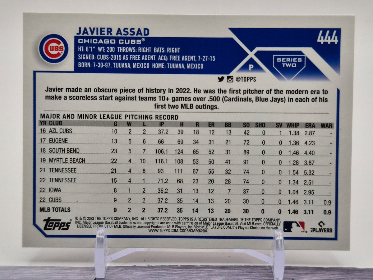2023 Topps #444 Javier Assad Gold Star