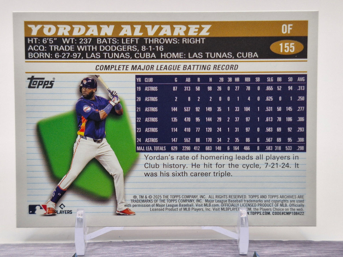 2025 Topps Archives #155 Yordan Alvarez Black Foilboard