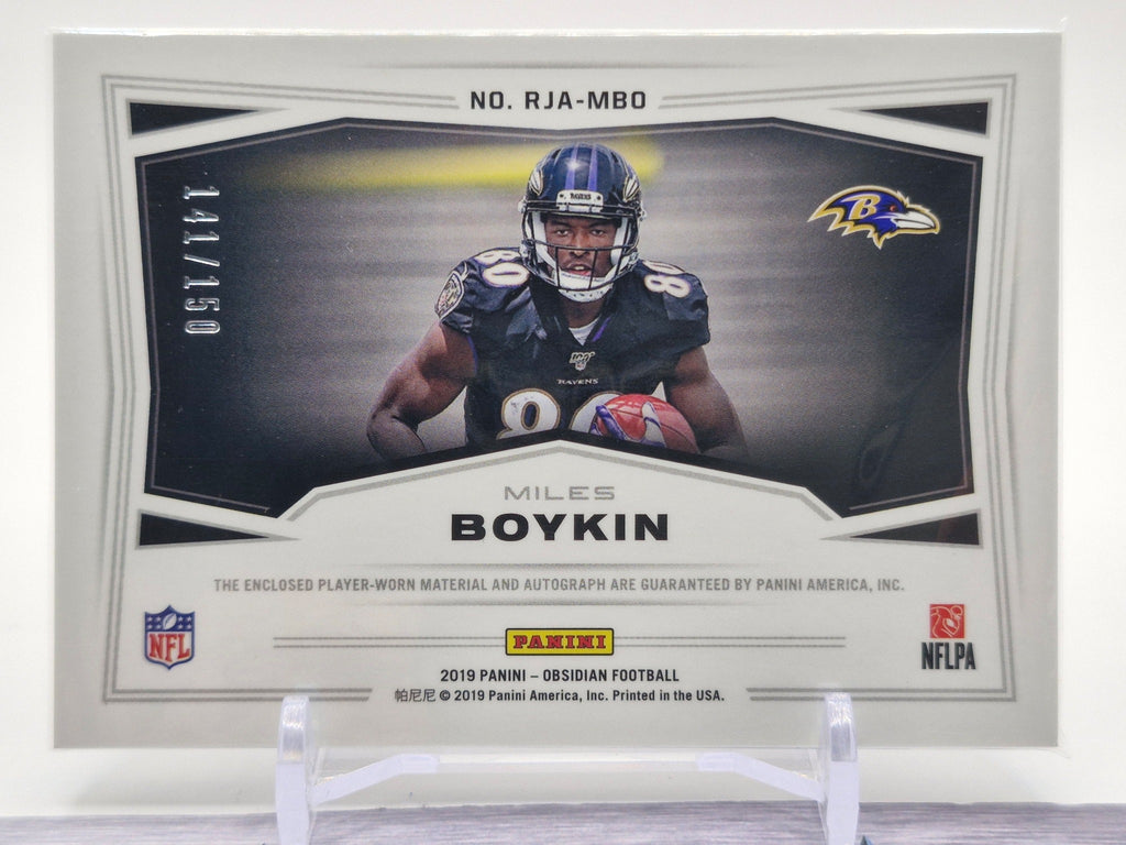 2019 Panini Obsidian #RJA-MBO Miles Boykin Rookie Jersey Autos #/150