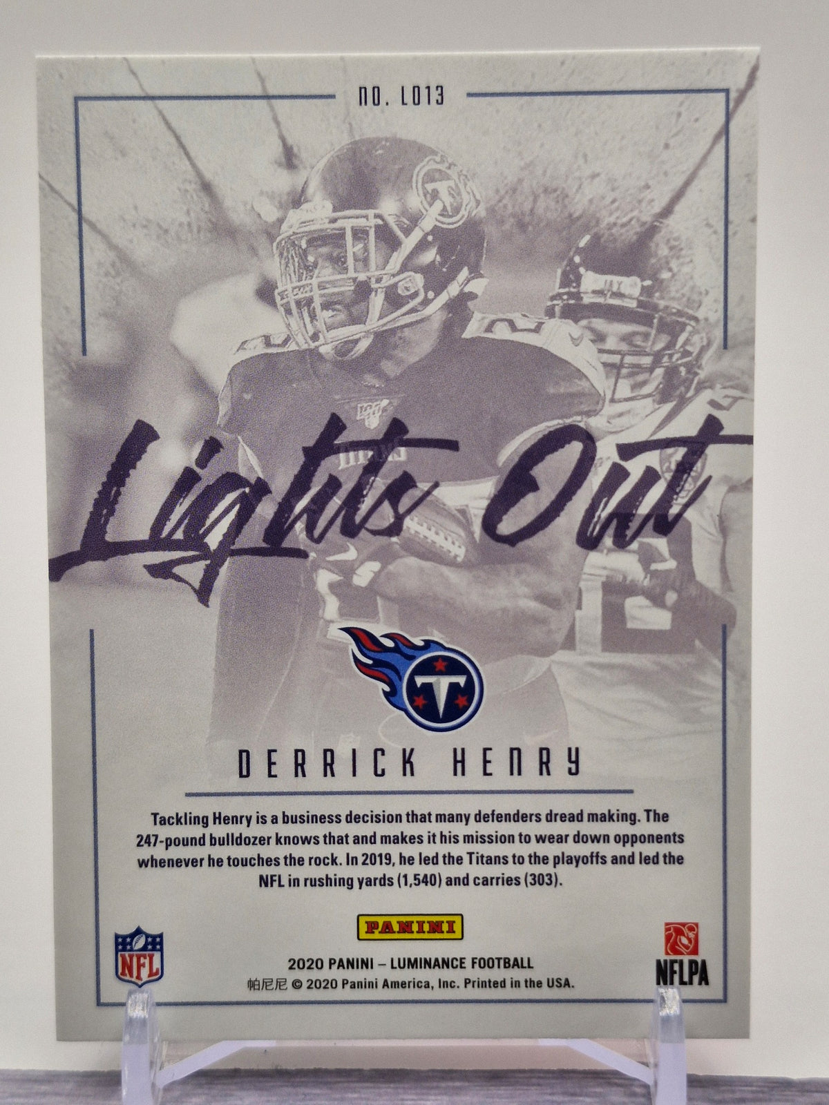 2020 Panini Luminance #LO13 Derrick Henry Lights Out