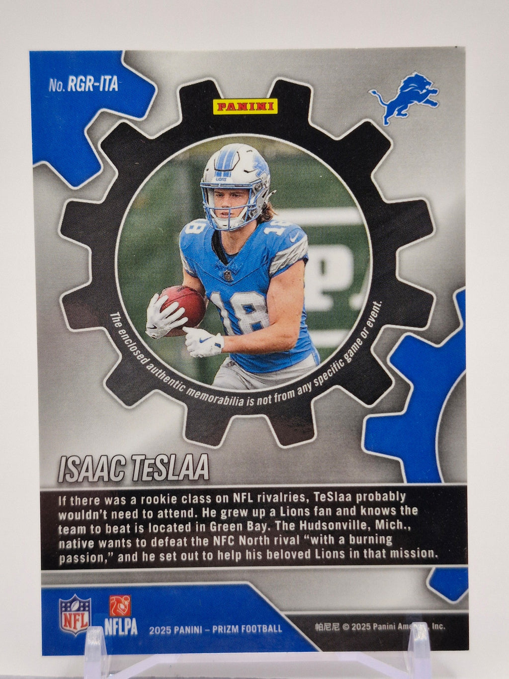 2025 Panini Prizm #RGR-ITA Isaac TeSlaa Rookie Gear Pink