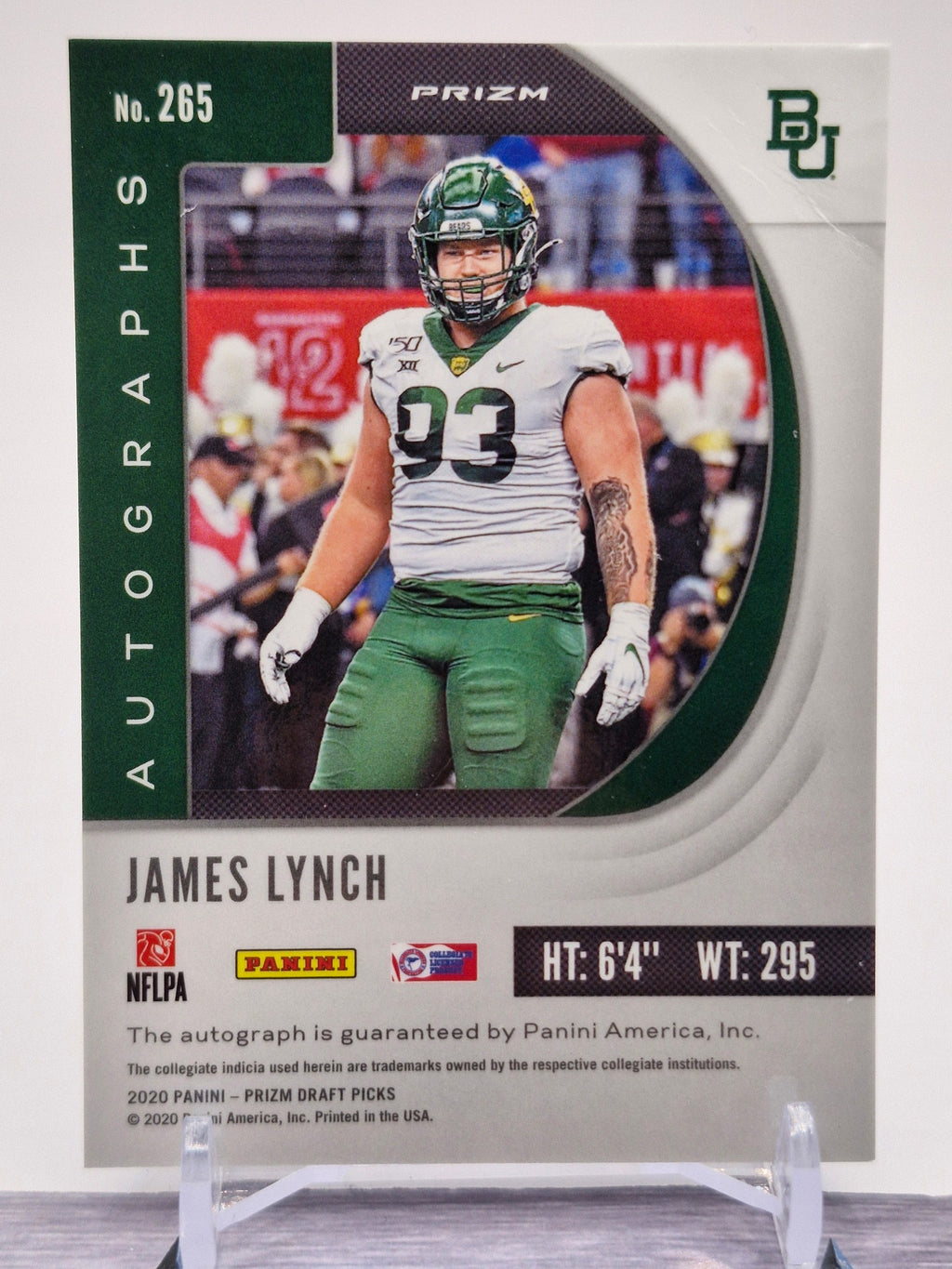 2020 Panini Prizm #265 James Lynch Draft Picks Prizms Black Autographs
