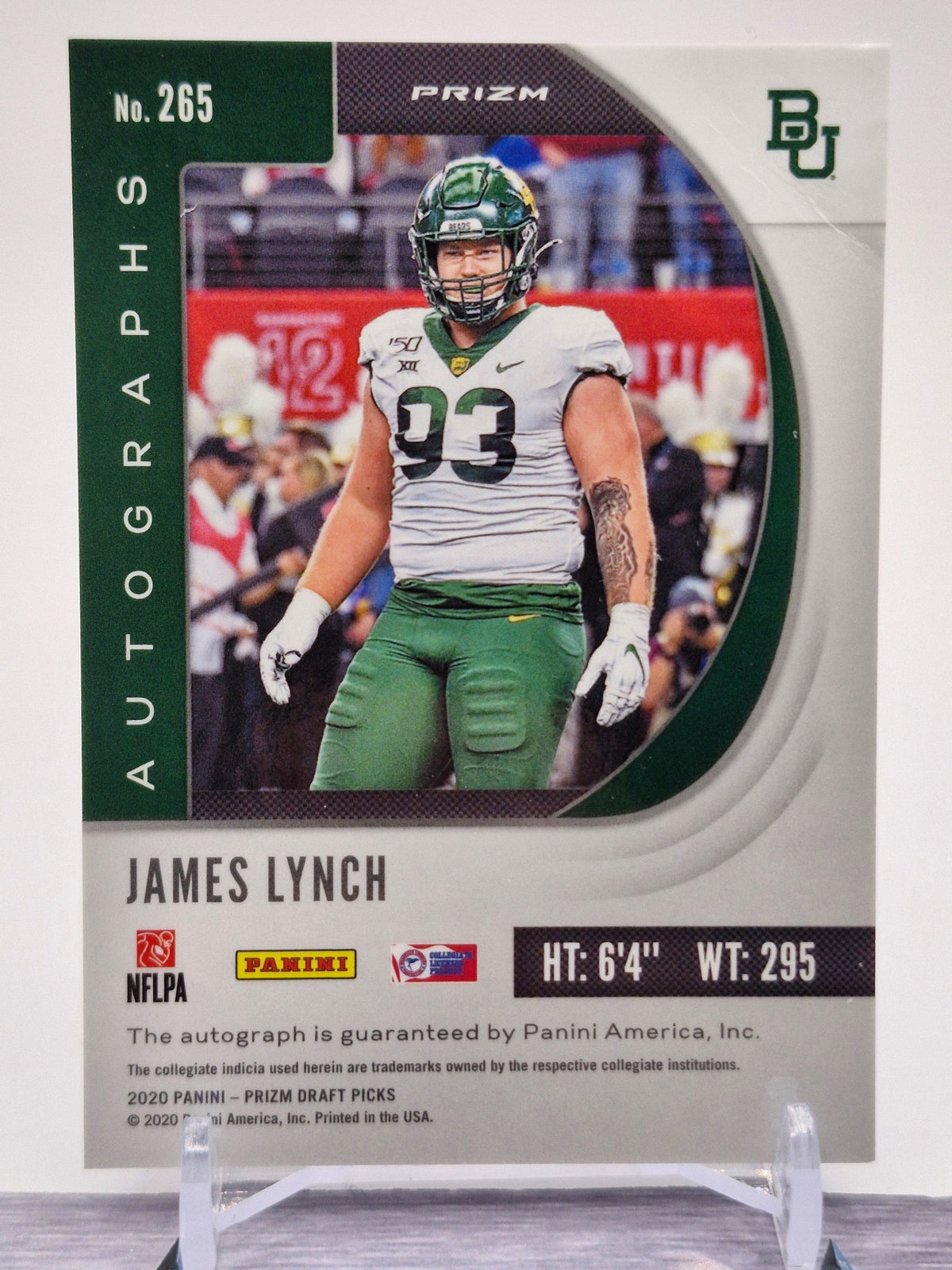 2020 Panini Prizm #265 James Lynch Draft Picks Prizms Black Autographs