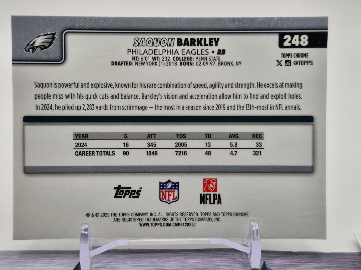 2025 Topps Chrome #248 Saquon Barkley Ray Wave Refractor
