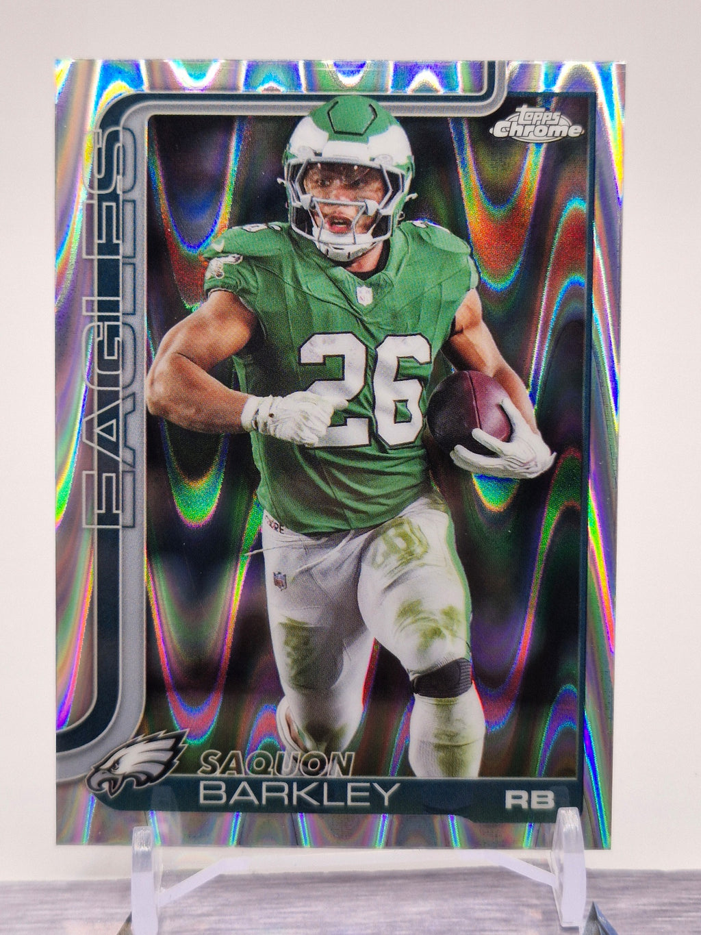 2025 Topps Chrome #248 Saquon Barkley Ray Wave Refractor