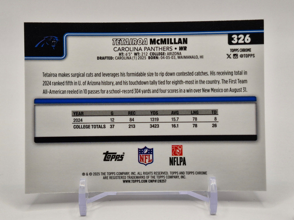 2025 Topps Chrome #326 Tetairoa McMillan Topps Refractor