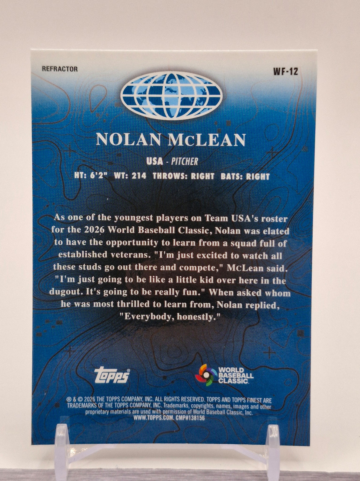 2026 Finest #WF-12 Nolan McLean World's Finest