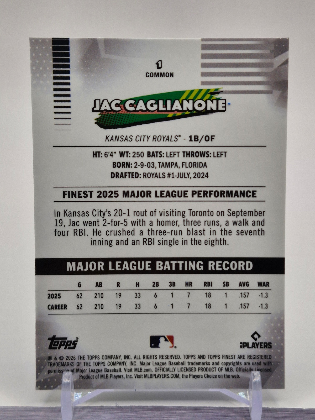 2026 Finest #TF-21 Jac Caglianone Topps Team Finest