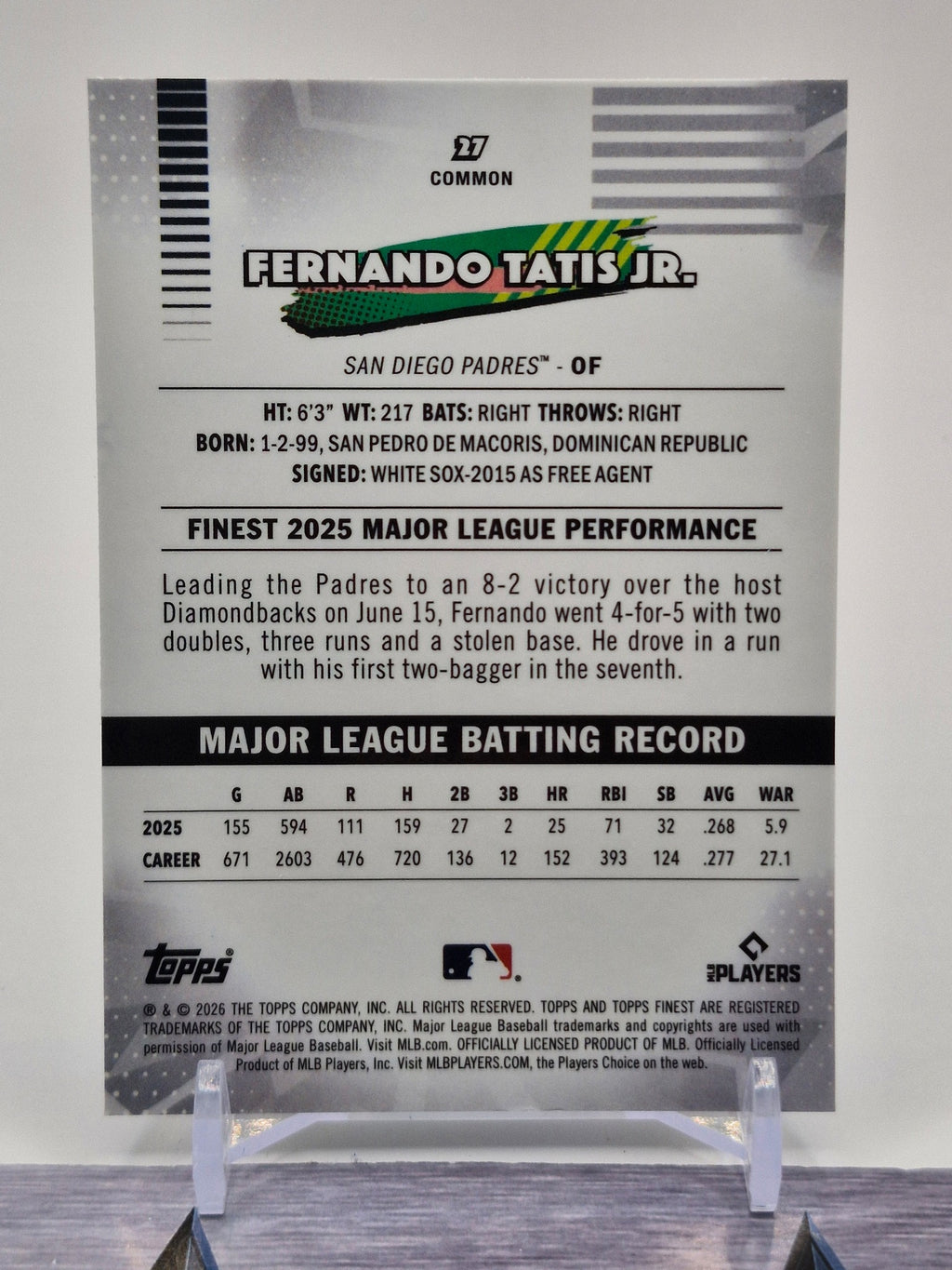 2026 Finest #27 Fernando Tatis Jr.
